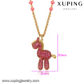 43302 Xuping mais recente design de moda 18 k delicada linda garnet diamante cavalo de ouro banhado a ouro colar de jóias